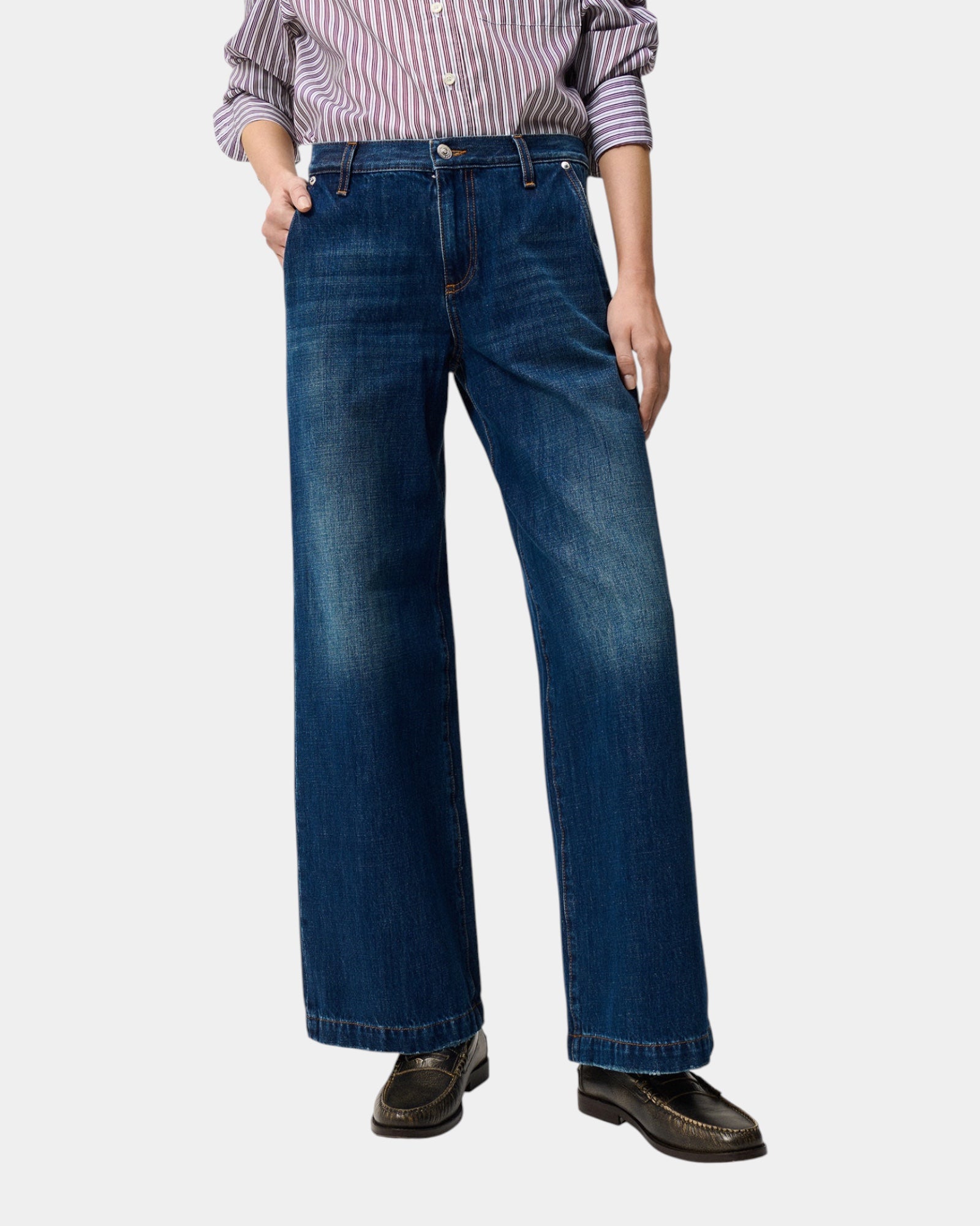 Roy Roger's Emily TROY – Jeans flare lavaggio scuro Blu